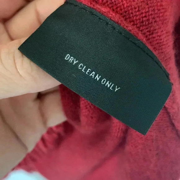 Sutton studio red cashmere sweater with fringed edges tunic length size small - Picture 6 of 8